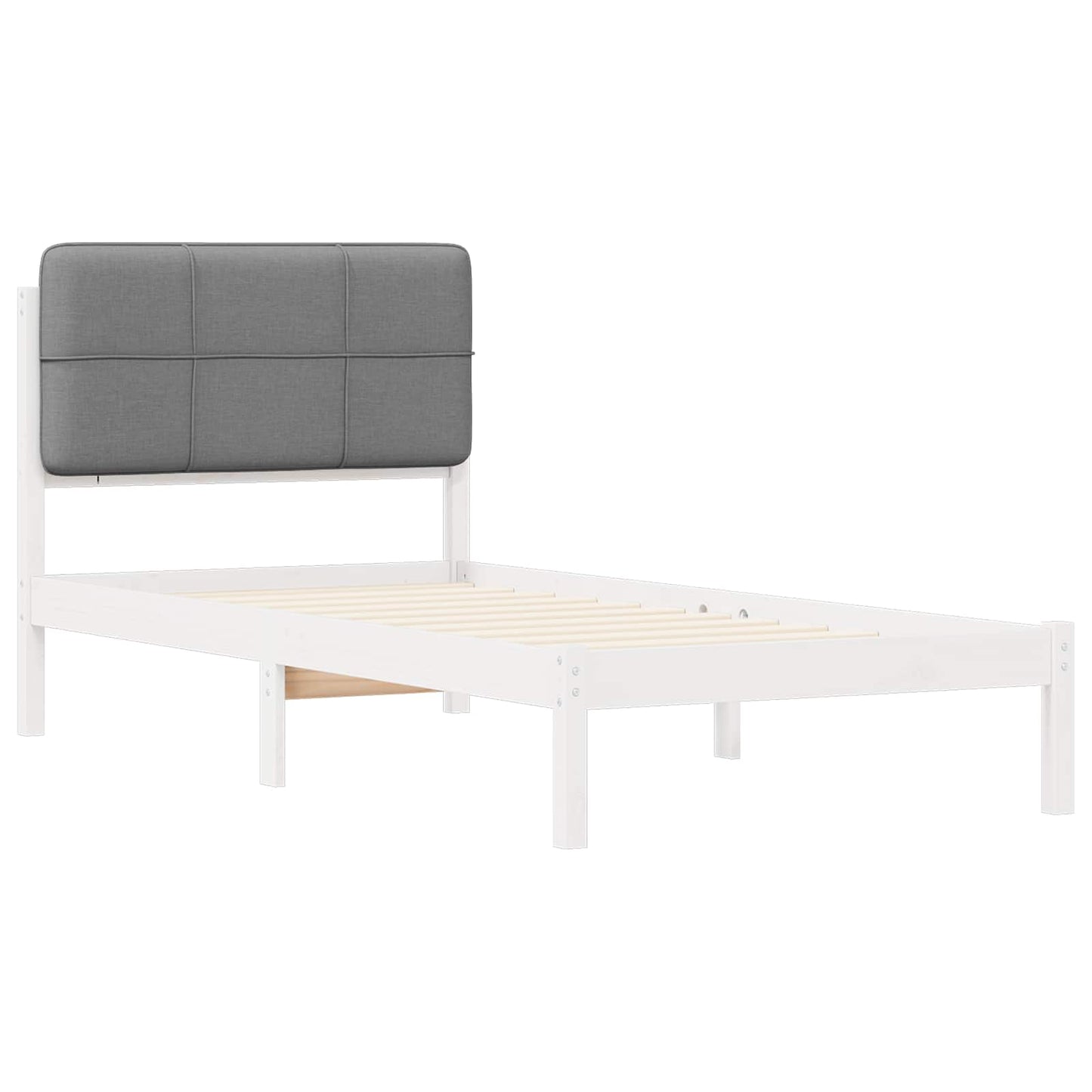 vidaXL Bettgestell mit gepolstertem Kopfteil Hellgrau 90 x 190 cm