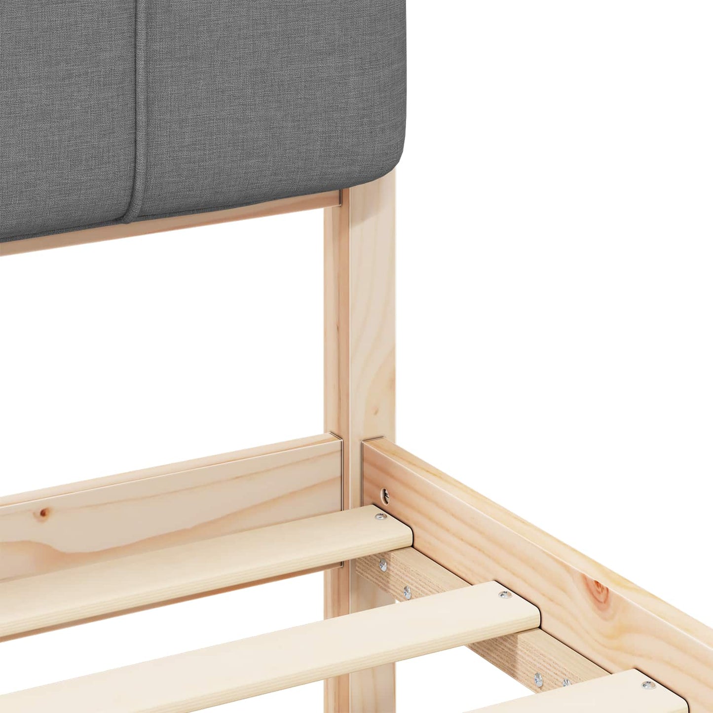 vidaXL Bettgestell mit gepolstertem Kopfteil Hellgrau 75 x 190 cm