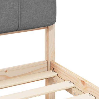 vidaXL Bettgestell mit gepolstertem Kopfteil Hellgrau 75 x 190 cm