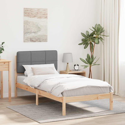 vidaXL Bettgestell mit gepolstertem Kopfteil Hellgrau 75 x 190 cm