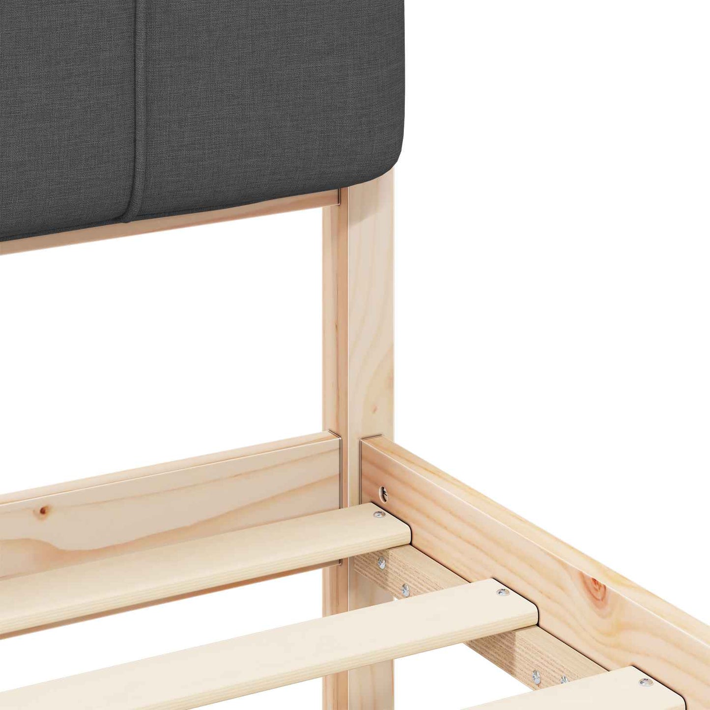 Bettgestell mit gepolstertem Kopfteil Dunkelgrau 75 x 190 cm