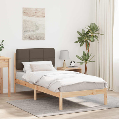 vidaXL Bettgestell mit gepolstertem Kopfteil Taupe 75 x 190 cm