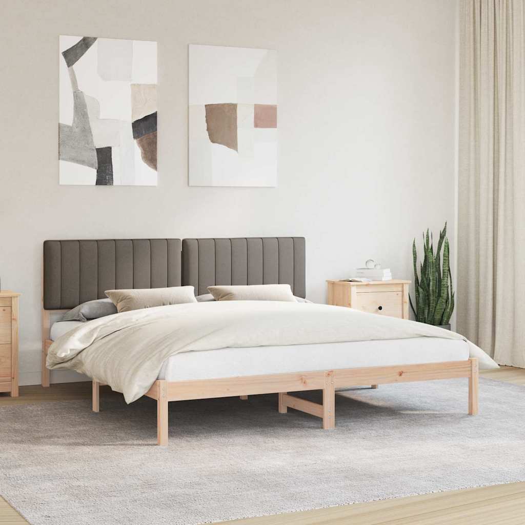 Bettgestell mit gepolstertem Kopfteil Taupe 180 x 200 cm