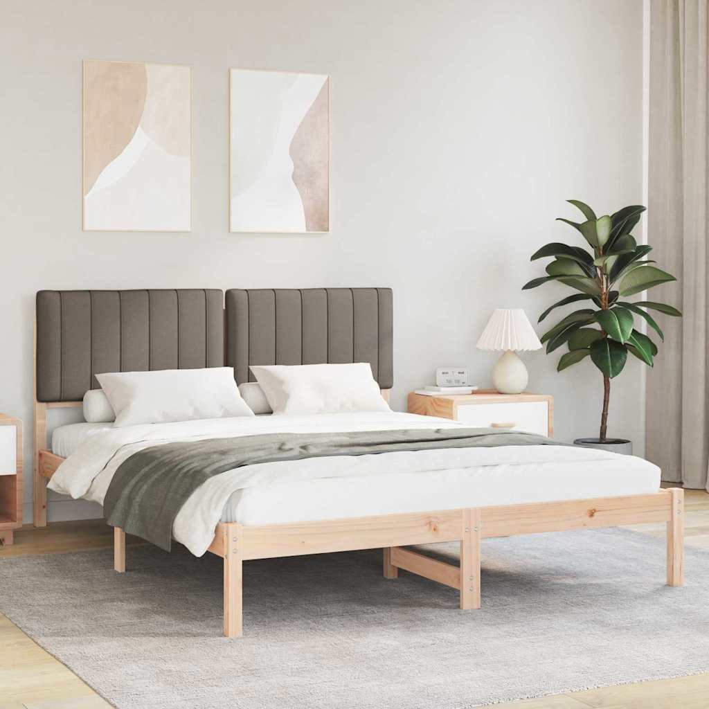Bettgestell mit gepolstertem Kopfteil Taupe 160 x 200 cm