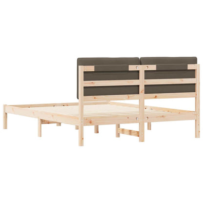 Bettgestell mit gepolstertem Kopfteil Taupe 160 x 200 cm