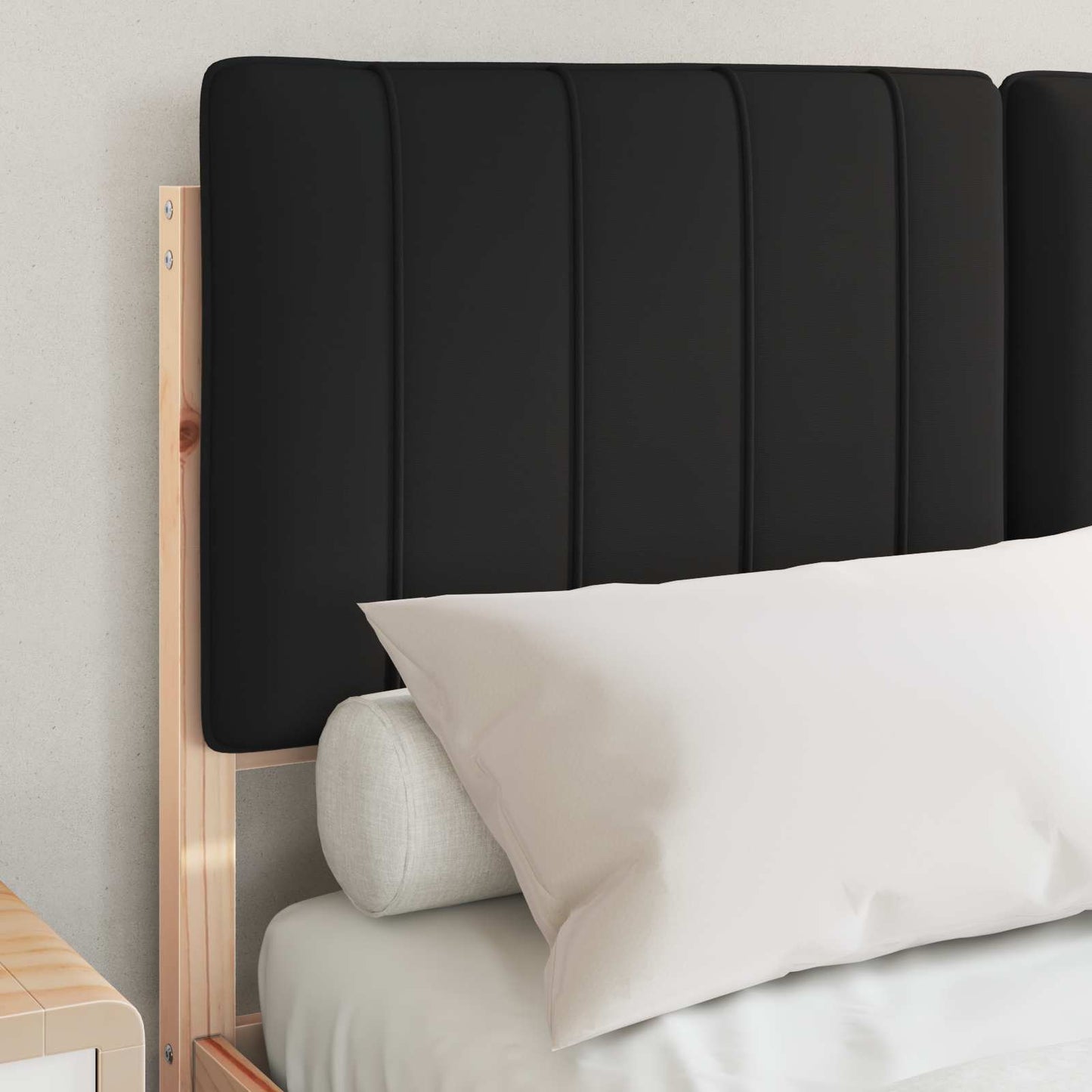 Bettgestell mit gepolstertem Kopfteil Schwarz 120 x 190 cm
