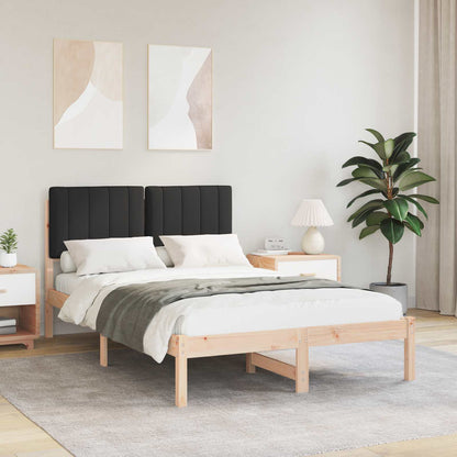 Bettgestell mit gepolstertem Kopfteil Schwarz 120 x 190 cm