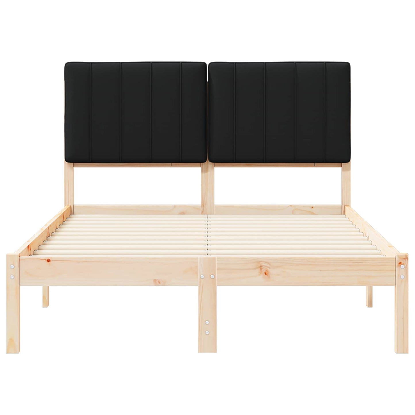 Bettgestell mit gepolstertem Kopfteil Schwarz 120 x 190 cm