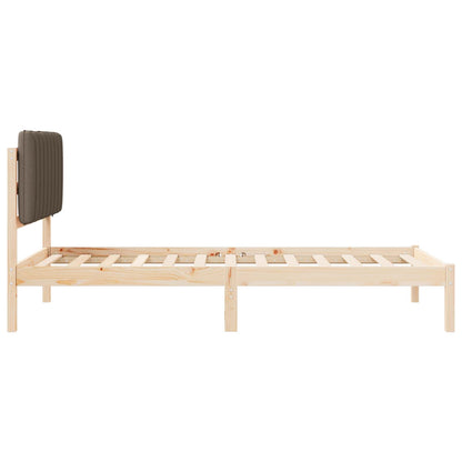 Bettgestell mit gepolstertem Kopfteil Taupe 100 x 200 cm