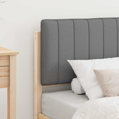 Bettgestell mit gepolstertem Kopfteil Hellgrau 80 x 200 cm