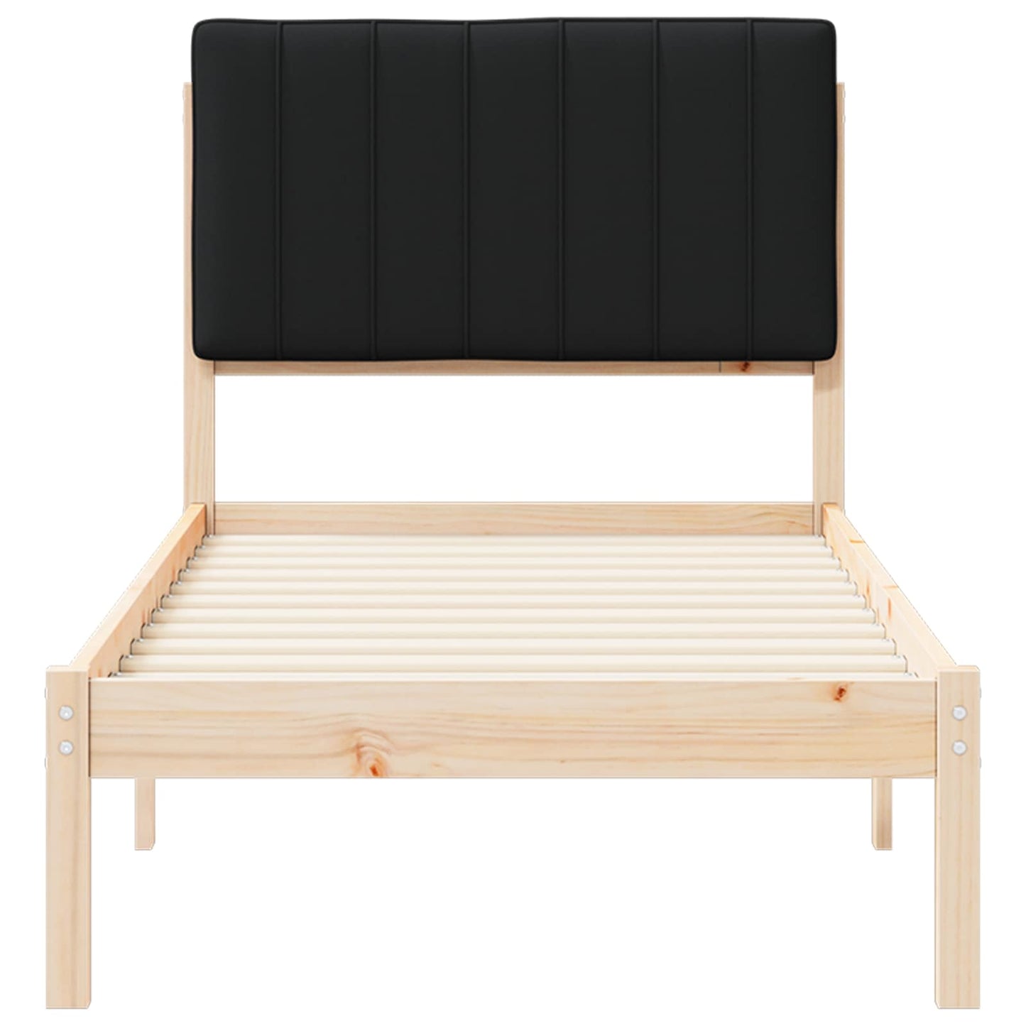 Bettgestell mit gepolstertem Kopfteil Schwarz 80 x 200 cm