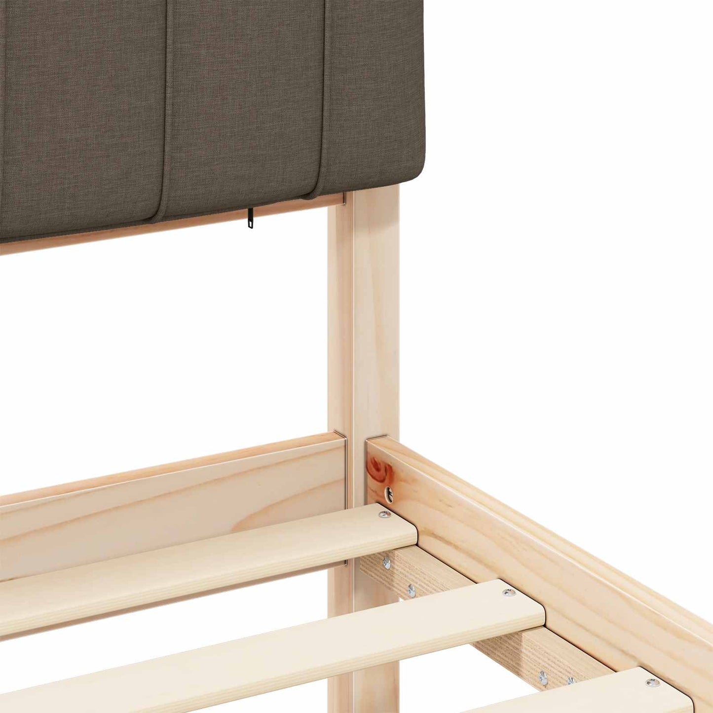 Bettgestell mit gepolstertem Kopfteil Taupe 75 x 190 cm