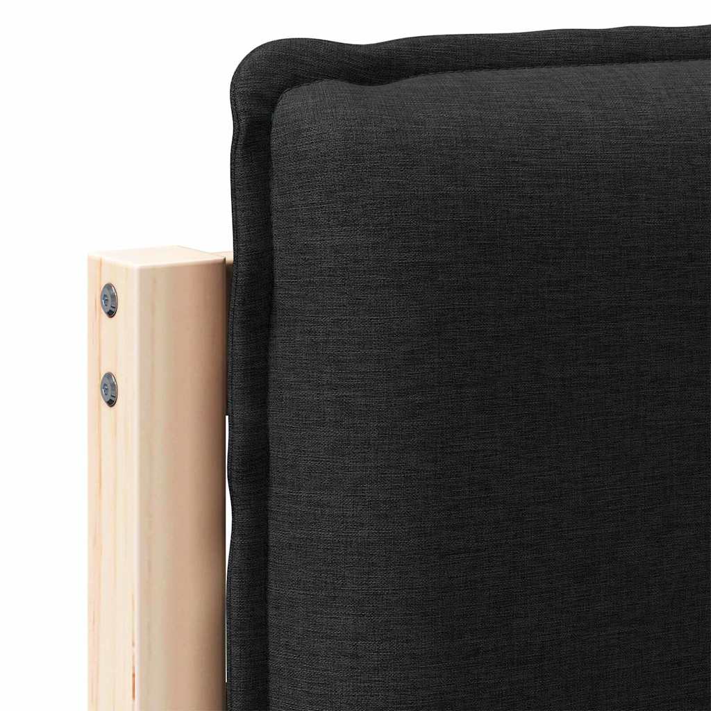 vidaXL Gepolstertes Kopfteil mit Kopfteil Natürlich und Schwarz 135 cm