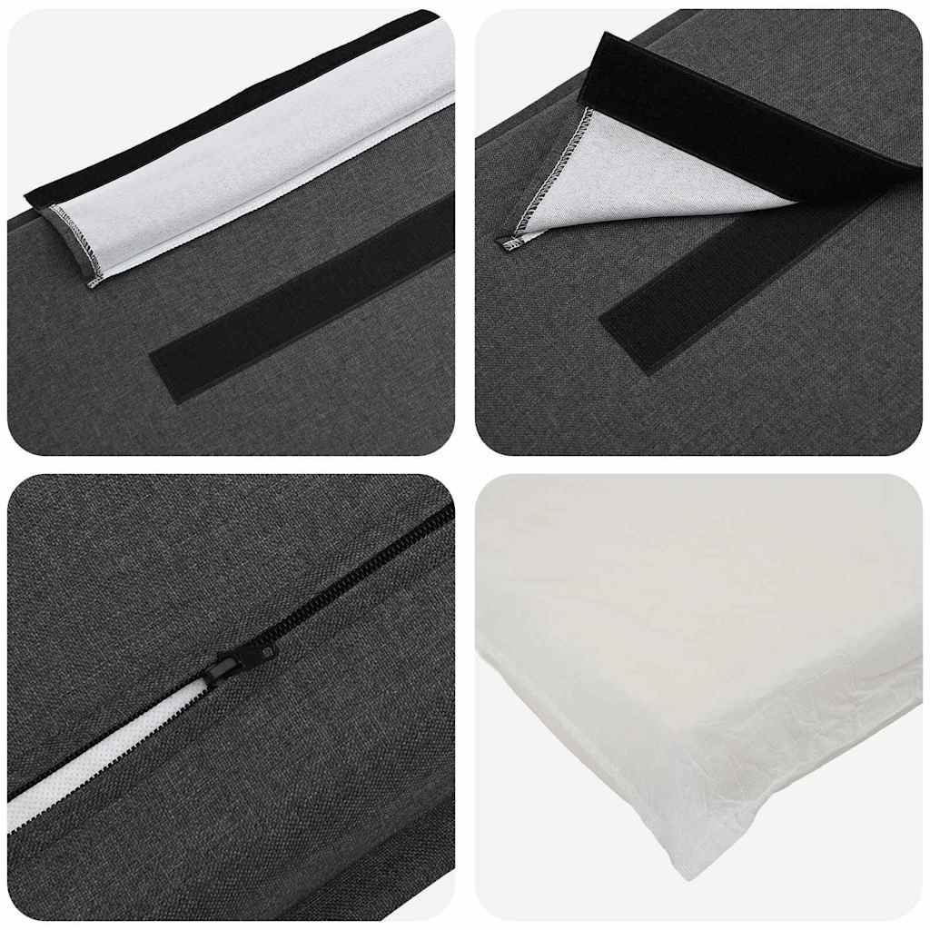 Gepolstertes Kopfteil Natürlich und Dunkelgrau 120 cm