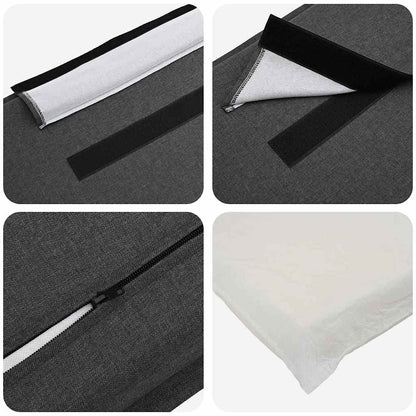 Gepolstertes Kopfteil Natürlich und Dunkelgrau 120 cm