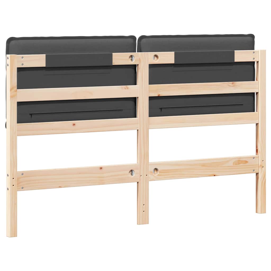 Gepolstertes Kopfteil Natürlich und Dunkelgrau 120 cm