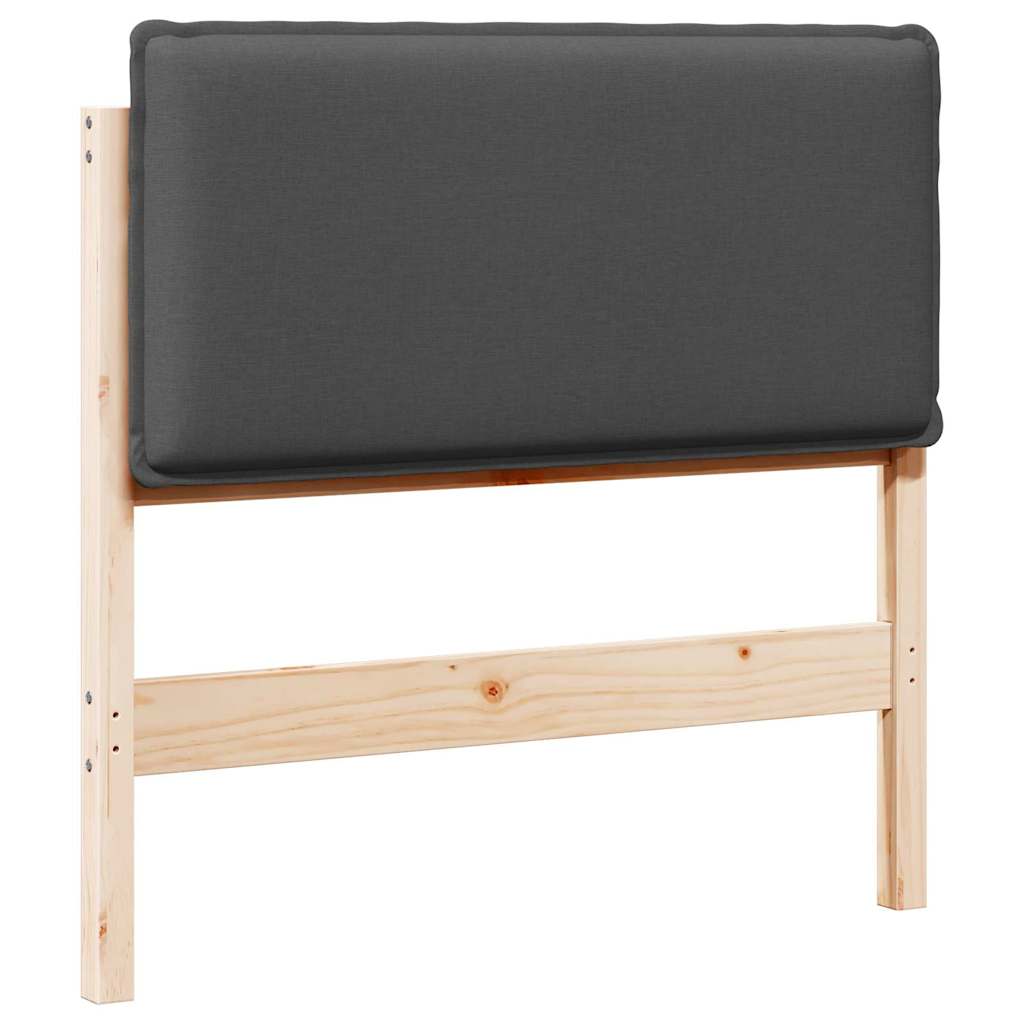Gepolstertes Kopfteil Natürlich und Dunkelgrau 90 cm