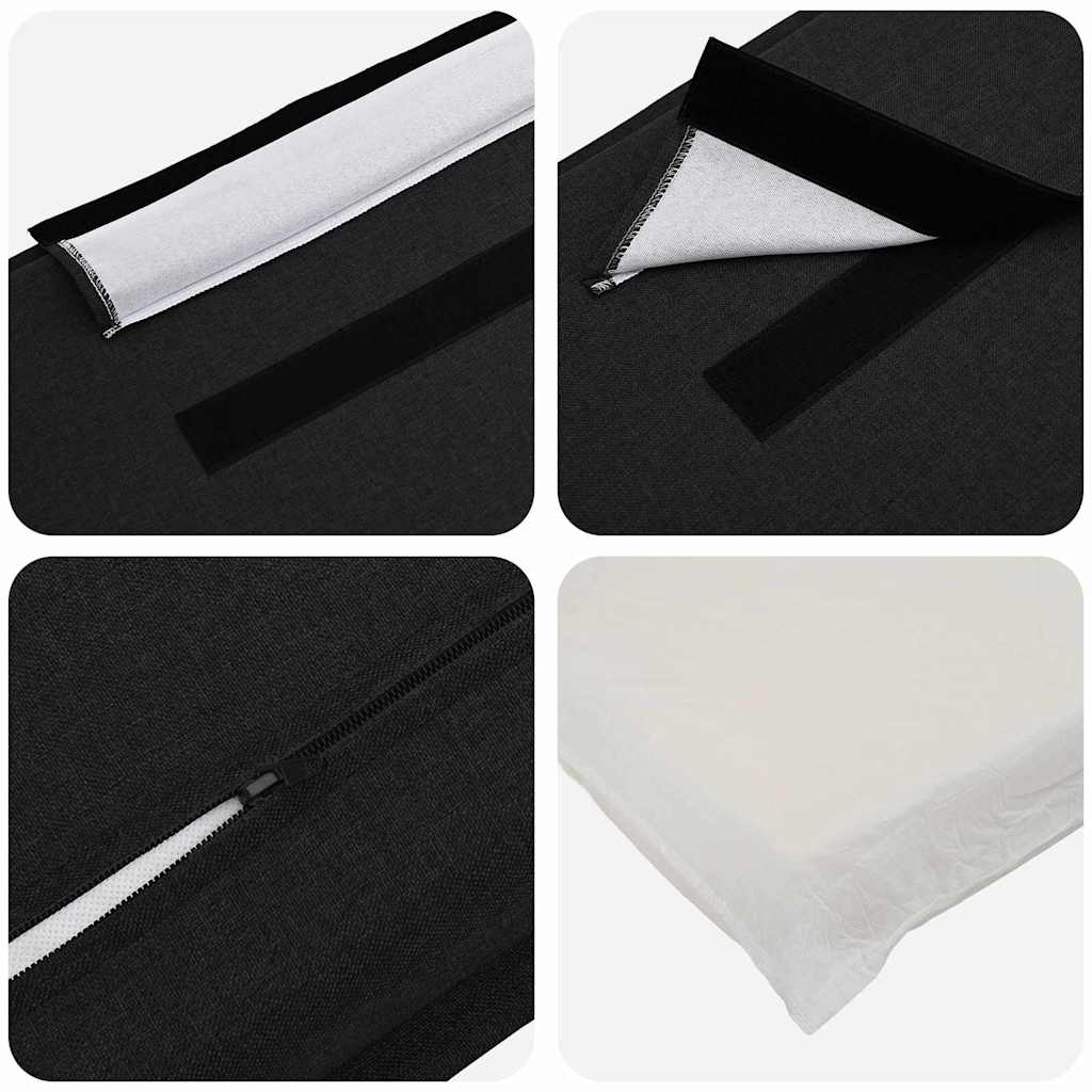 Gepolstertes Kopfteil mit Kopfteil Natürlich und Schwarz 90 cm