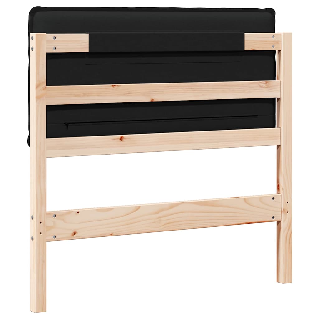 Gepolstertes Kopfteil mit Kopfteil Natürlich und Schwarz 90 cm