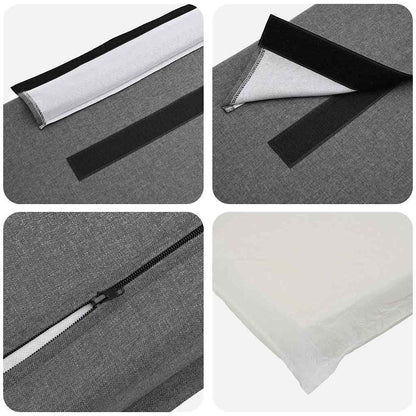 Gepolstertes Kopfteil mit Kopfteil Natürlich und Hellgrau 75 cm