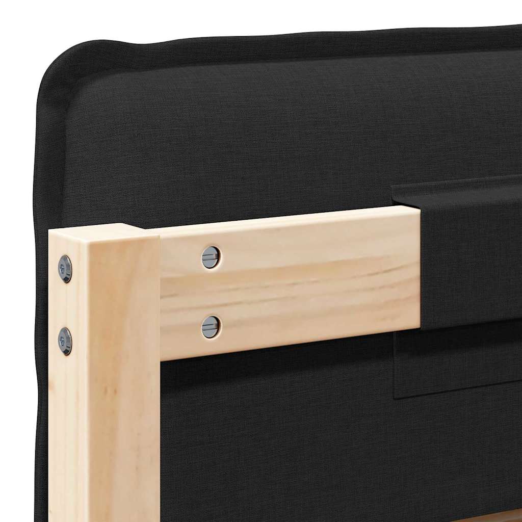 vidaXL Gepolstertes Kopfteil mit Kopfteil Natürlich und Schwarz 75 cm