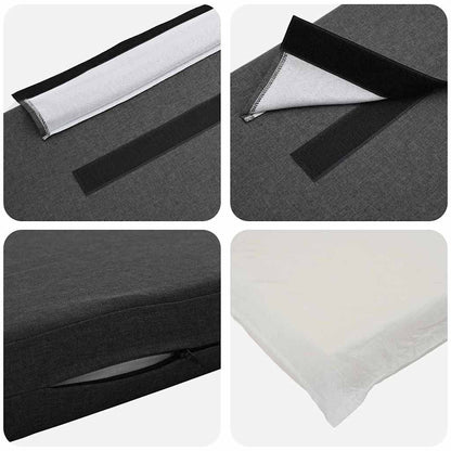 Gepolstertes Kopfteil mit Kopfteil Braun und Dunkelgrau 200 cm