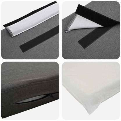 Gepolstertes Kopfteil mit Kopfteil Weiß und Hellgrau 180 cm