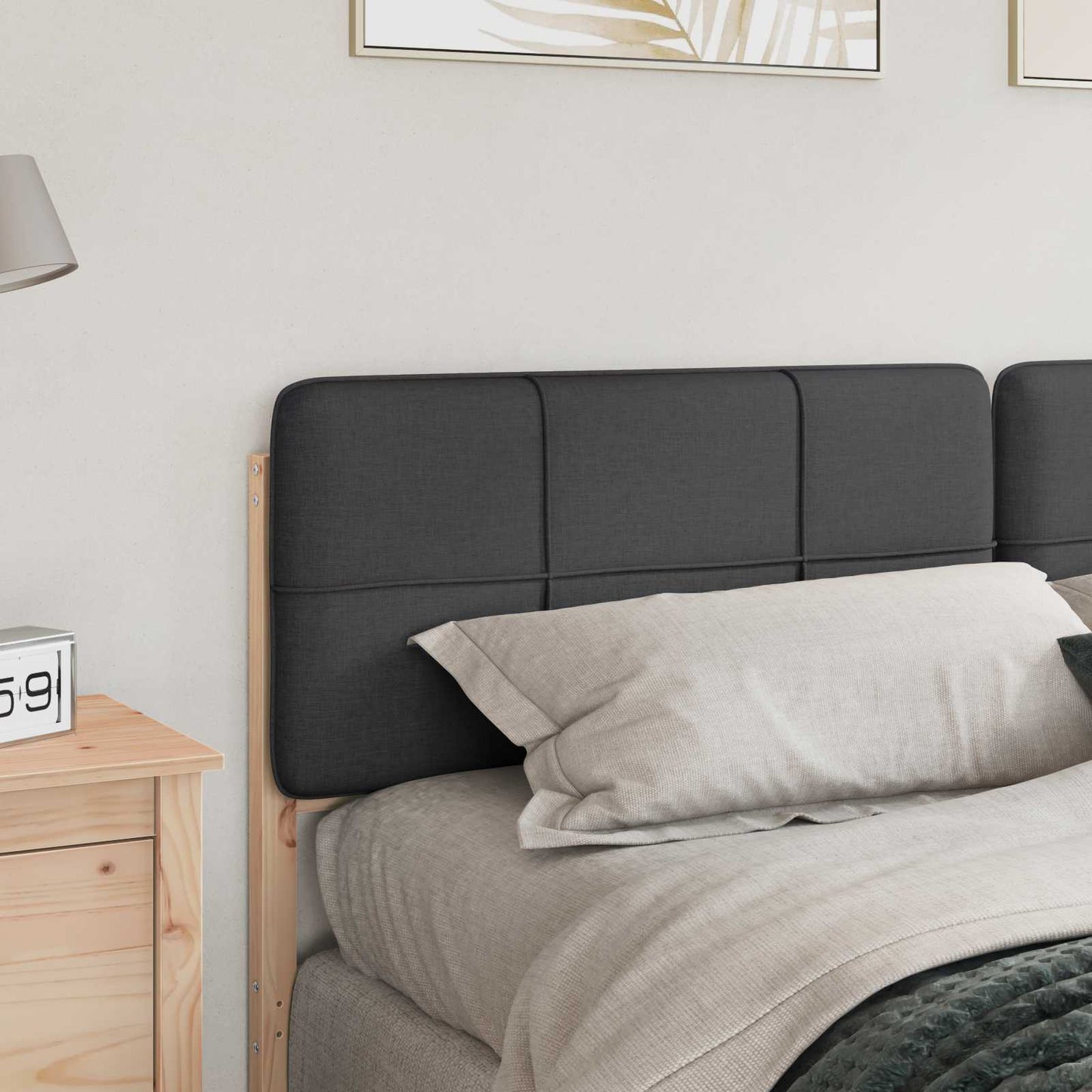 vidaXL Gepolstertes Kopfteil mit Kopfteil Braun und Dunkelgrau 200 cm