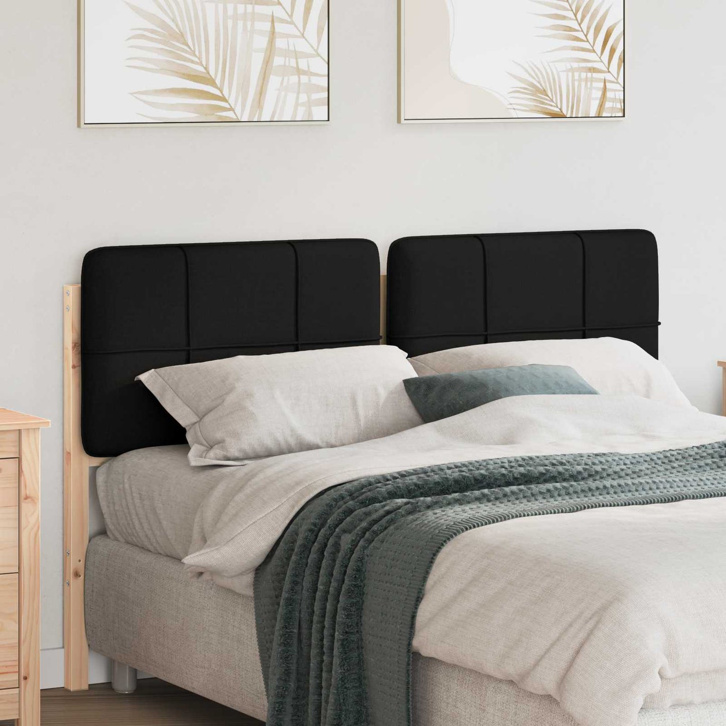 vidaXL Gepolstertes Kopfteil mit Kopfteil Braun und Schwarz 140 cm