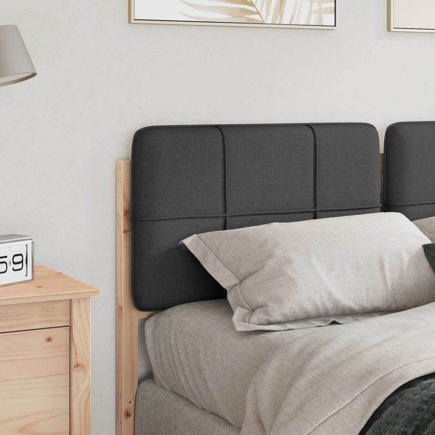 vidaXL Gepolstertes Kopfteil mit Kopfteil Braun und Dunkelgrau 135 cm
