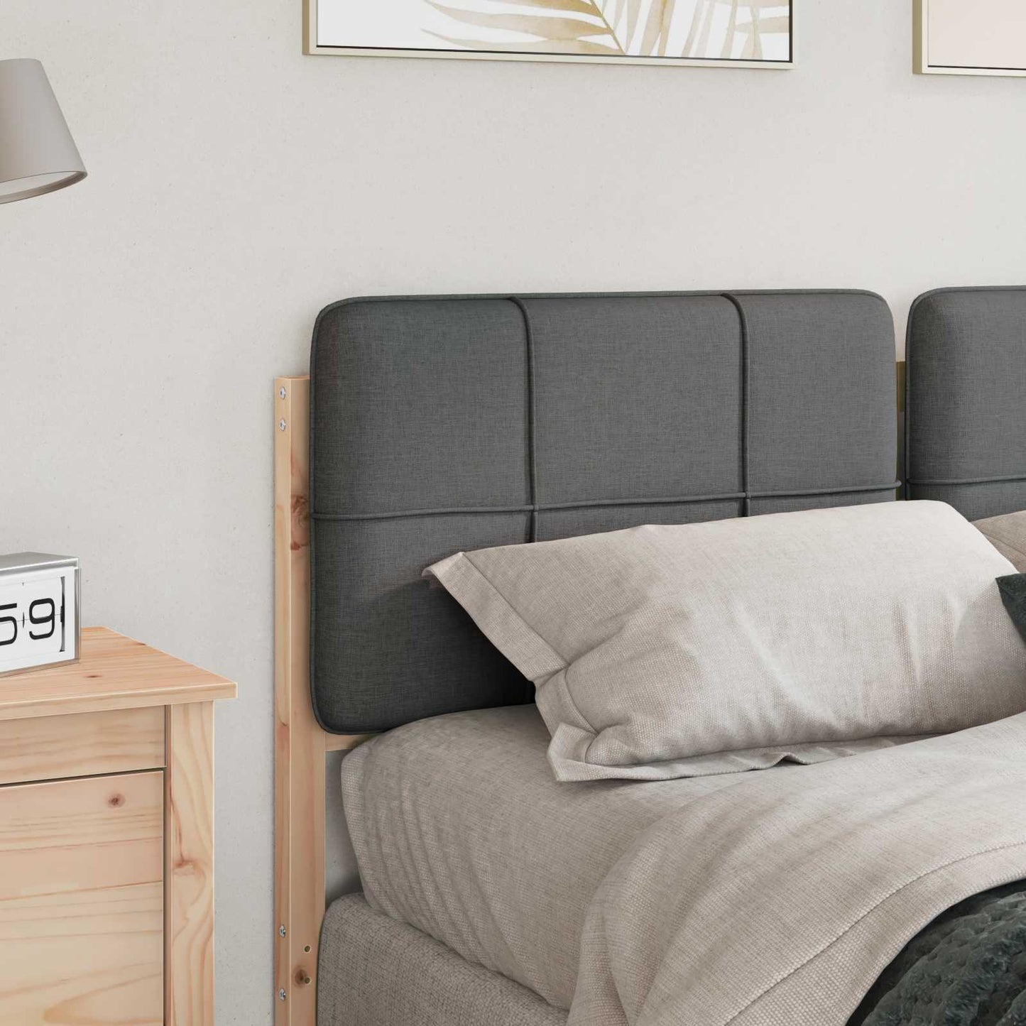 Gepolstertes Kopfteil mit Kopfteil Braun und Hellgrau 120 cm