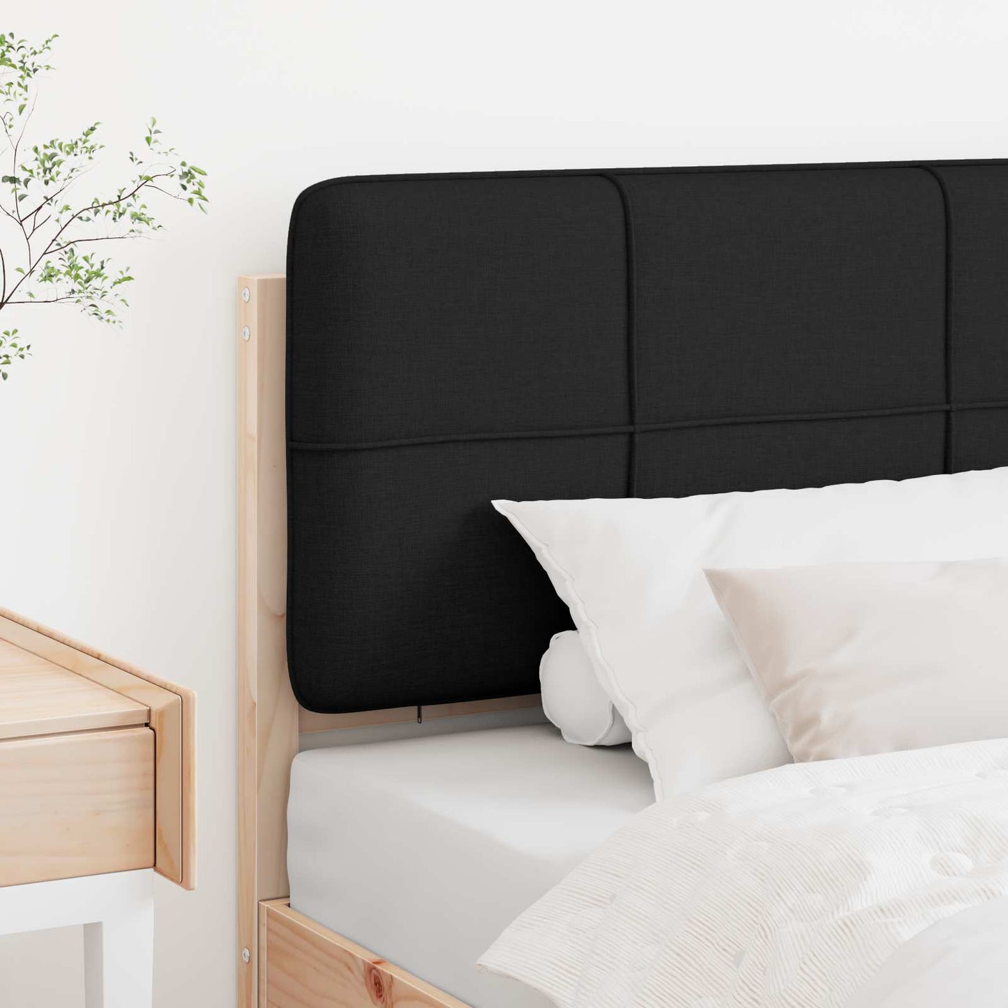 vidaXL Tête de lit rembourrée avec sommier marron et noir 80 cm