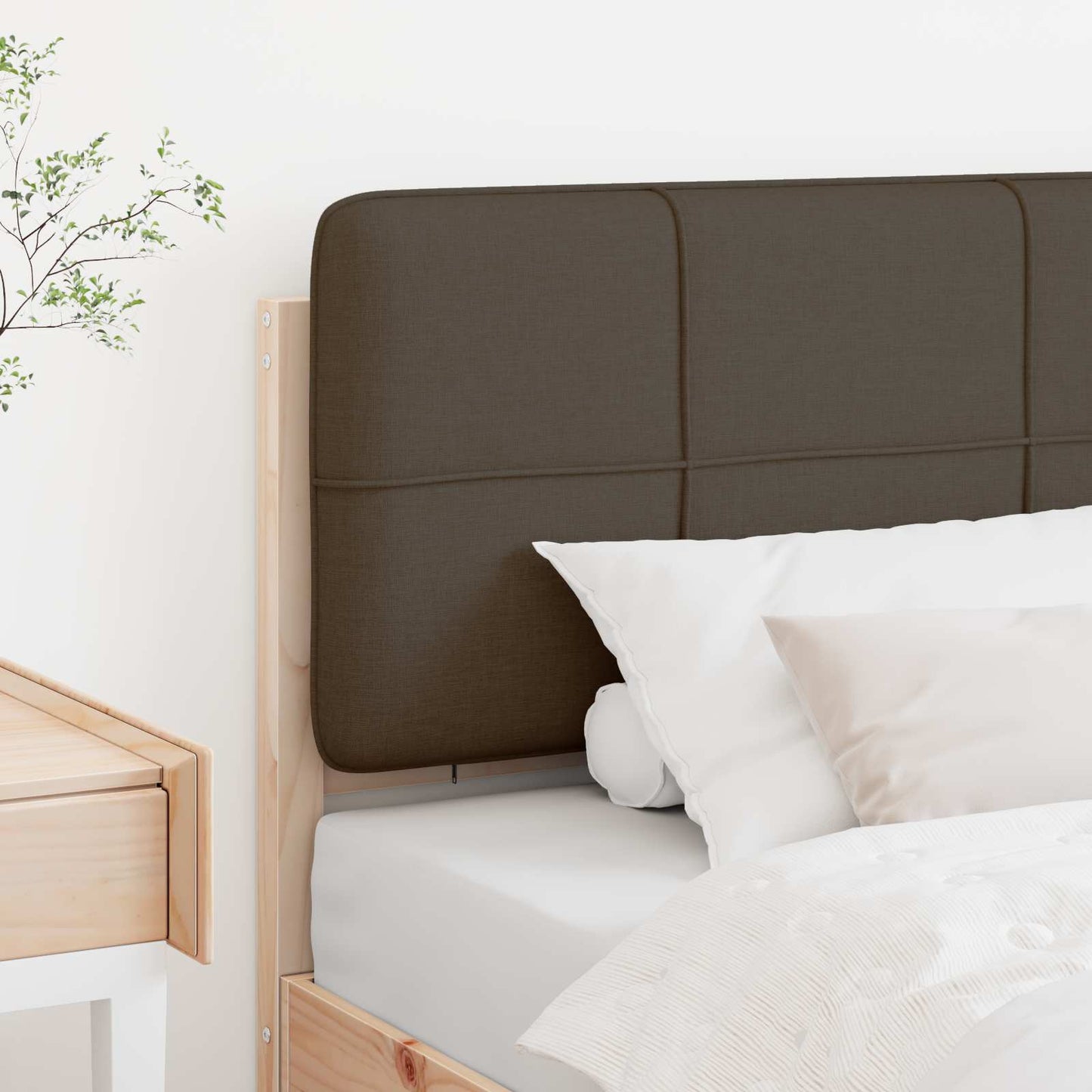 vidaXL Gepolstertes Kopfteil mit Kopfteil Braun und Taupe 80 cm