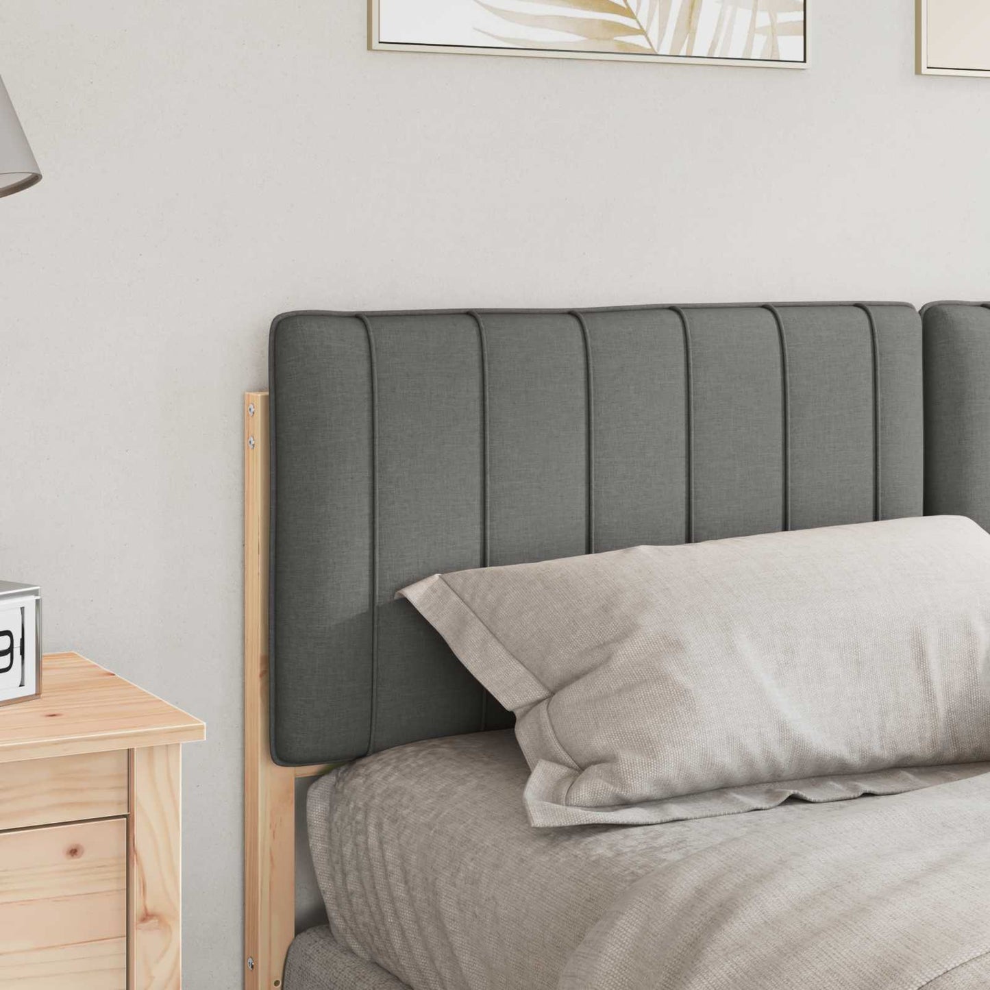 vidaXL Gepolstertes Kopfteil mit Kopfteil Braun und Hellgrau 150 cm
