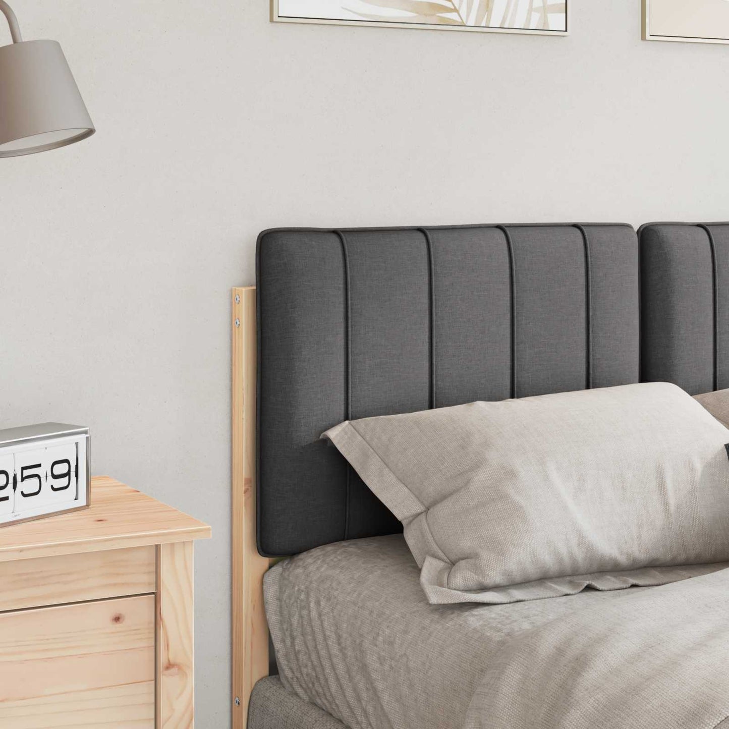 vidaXL Gepolstertes Kopfteil mit Kopfteil Braun und Dunkelgrau 120 cm