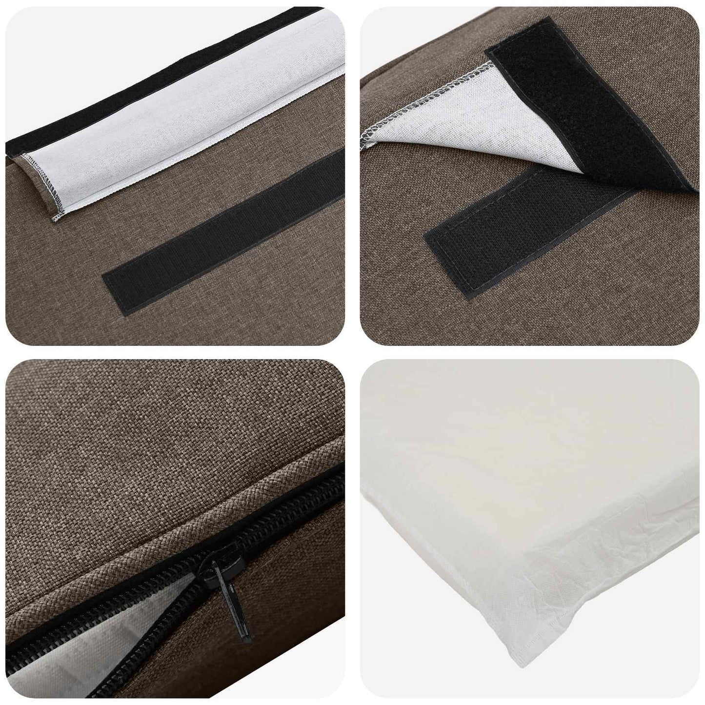 vidaXL Gepolstertes Kopfteil mit Kopfteil Braun und Taupe 120 cm
