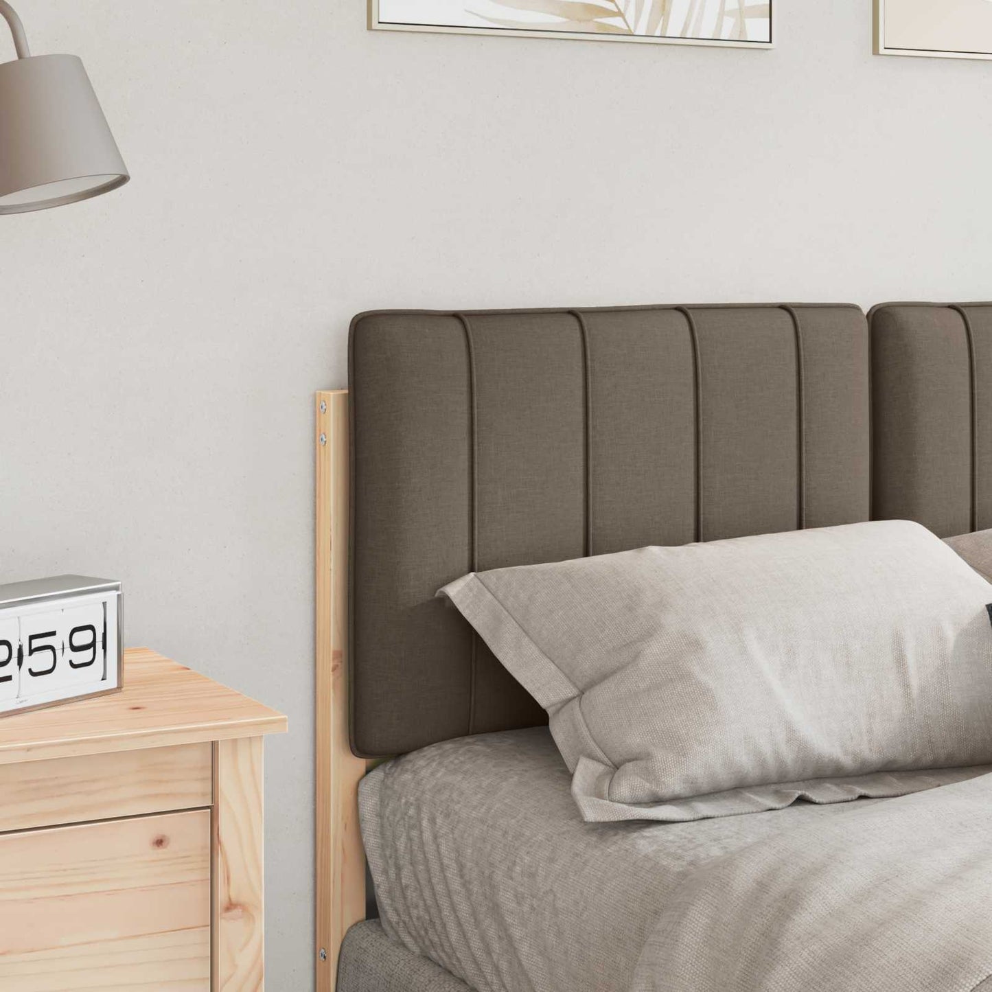 vidaXL Gepolstertes Kopfteil mit Kopfteil Braun und Taupe 120 cm