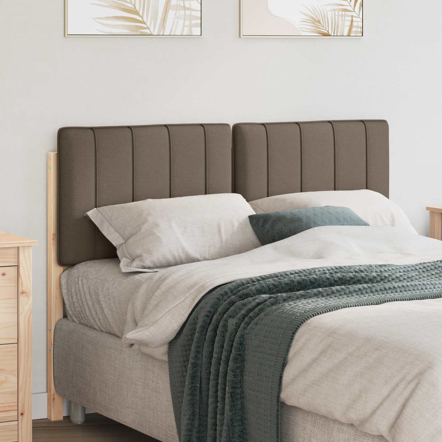 vidaXL Gepolstertes Kopfteil mit Kopfteil Braun und Taupe 120 cm