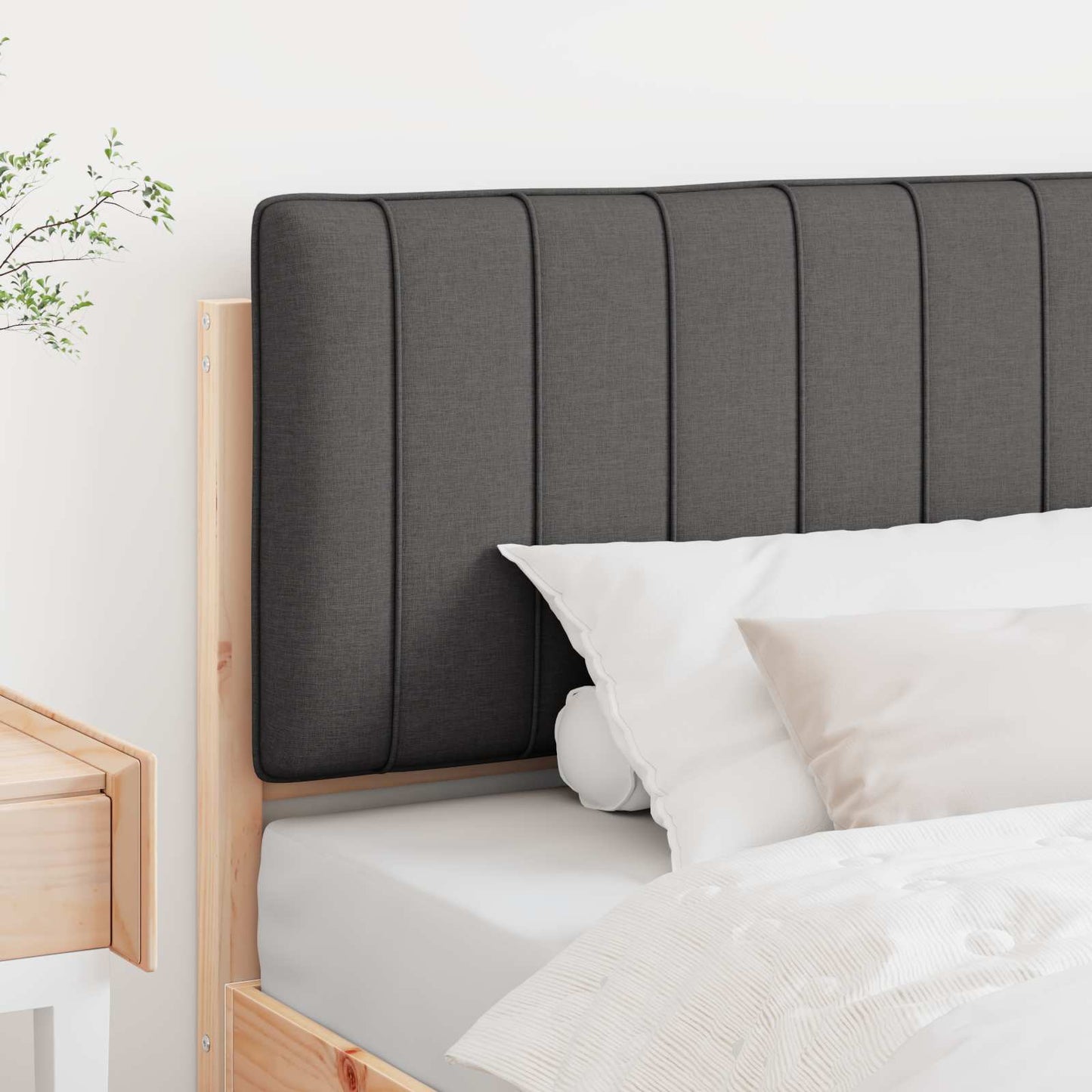 vidaXL Gepolstertes Kopfteil mit Kopfteil Braun und Dunkelgrau 100 cm
