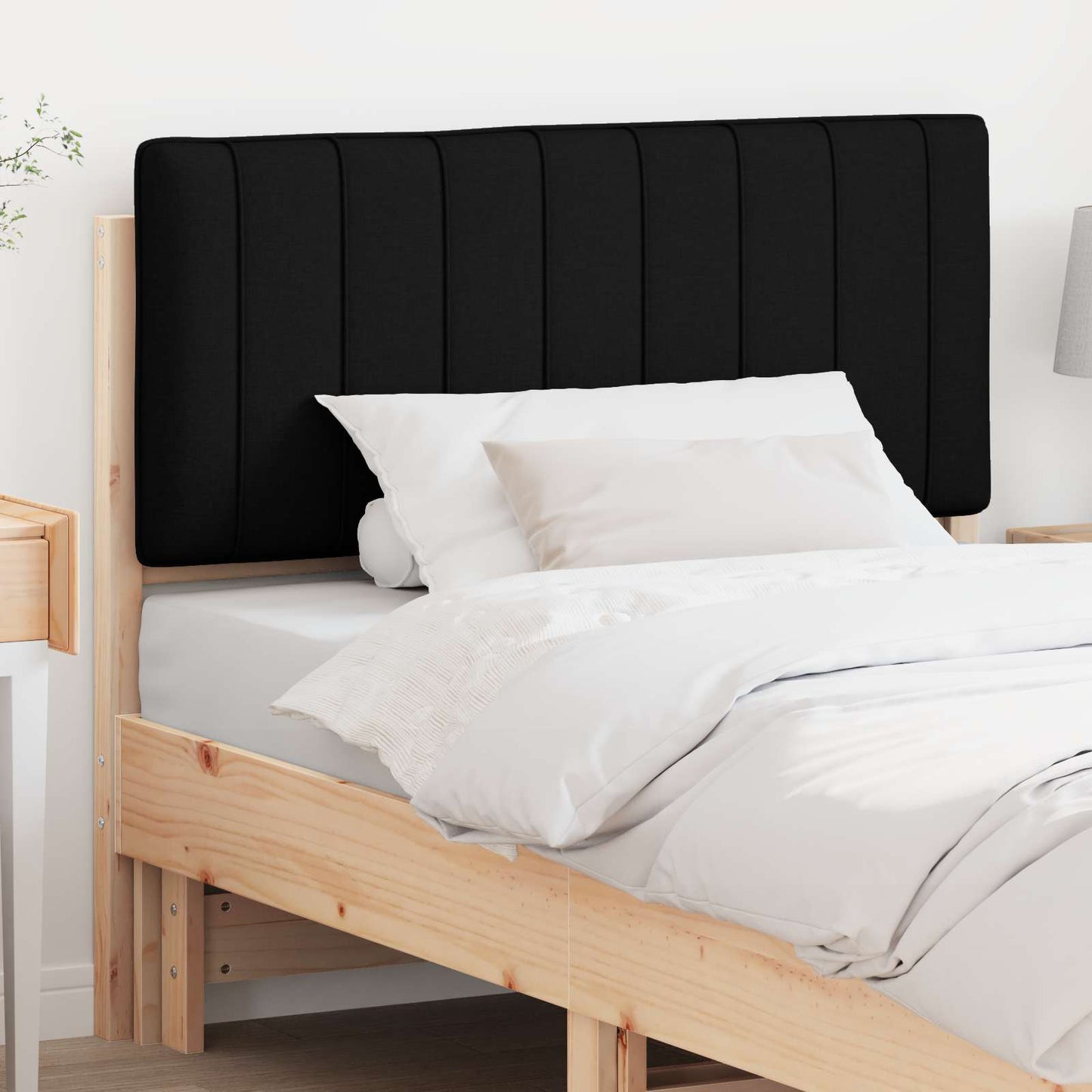 vidaXL Gepolstertes Kopfteil mit Kopfteil Braun und Schwarz 100 cm