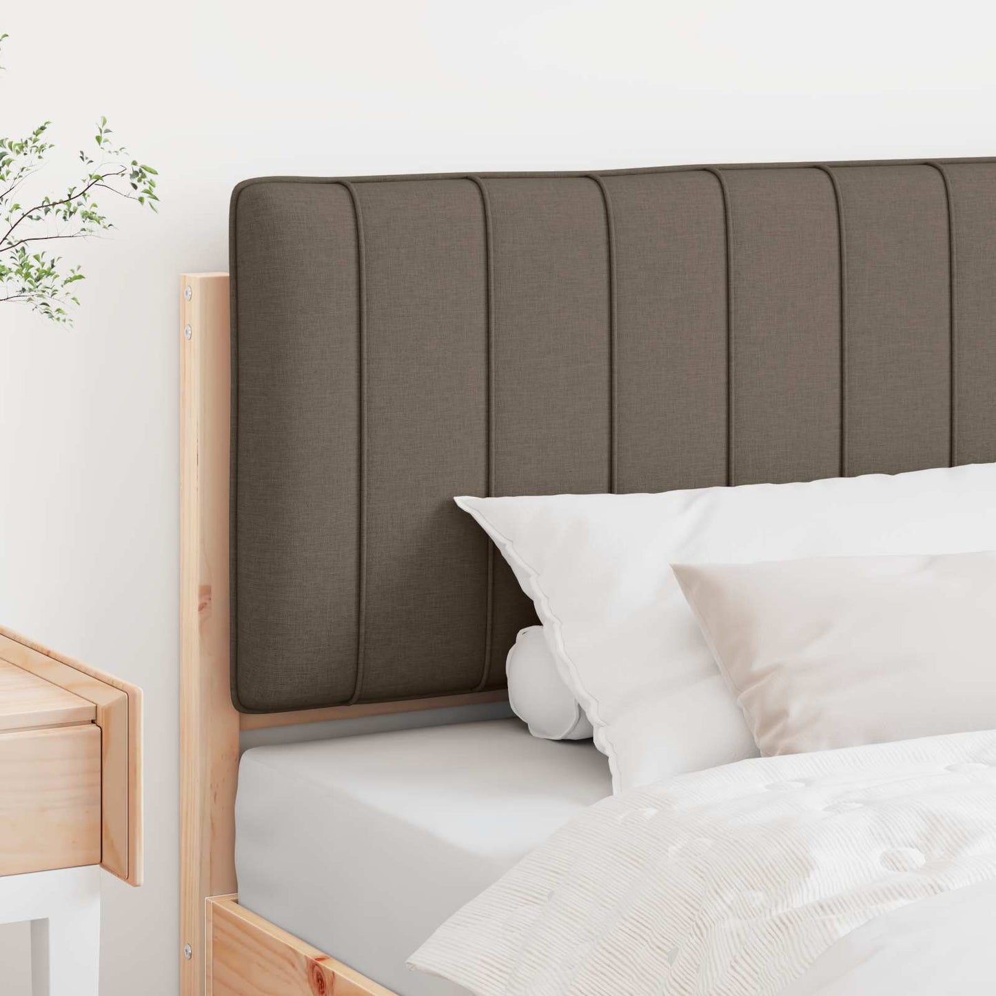 vidaXL Gepolstertes Kopfteil mit Kopfteil Braun und Taupe 100 cm