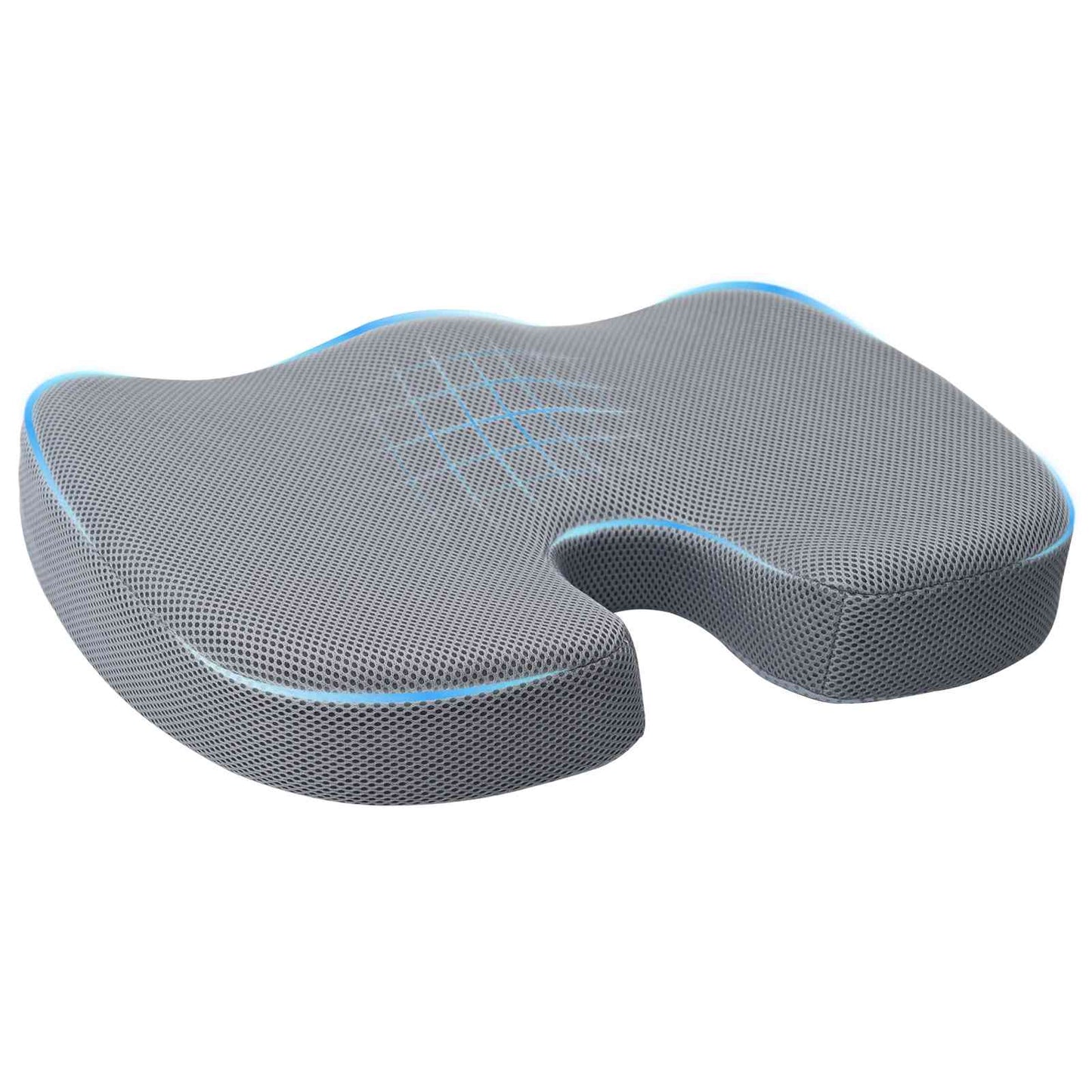 vidaXL Sitzkissen mit Kissen Grau 47 x 37 x 8 cm Mit Netz