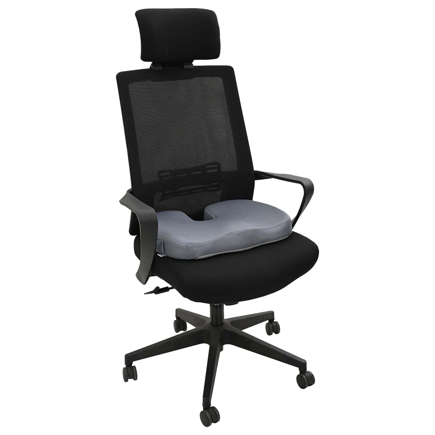 vidaXL Sitzkissen mit Kissen Grau 47 x 37 x 8 cm Mit Netz