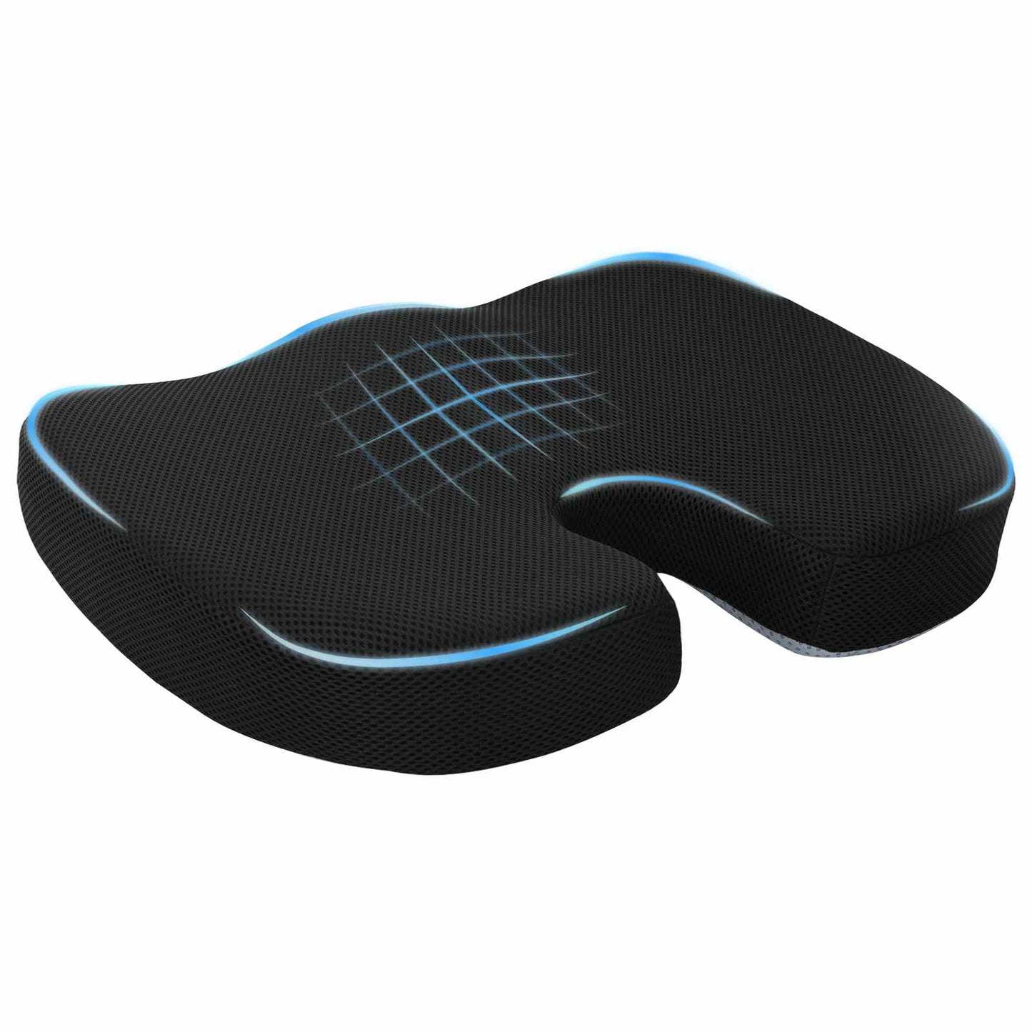 vidaXL Sitzkissen mit Kissen Schwarz 47 x 36,5 x 8 cm Mit Netz