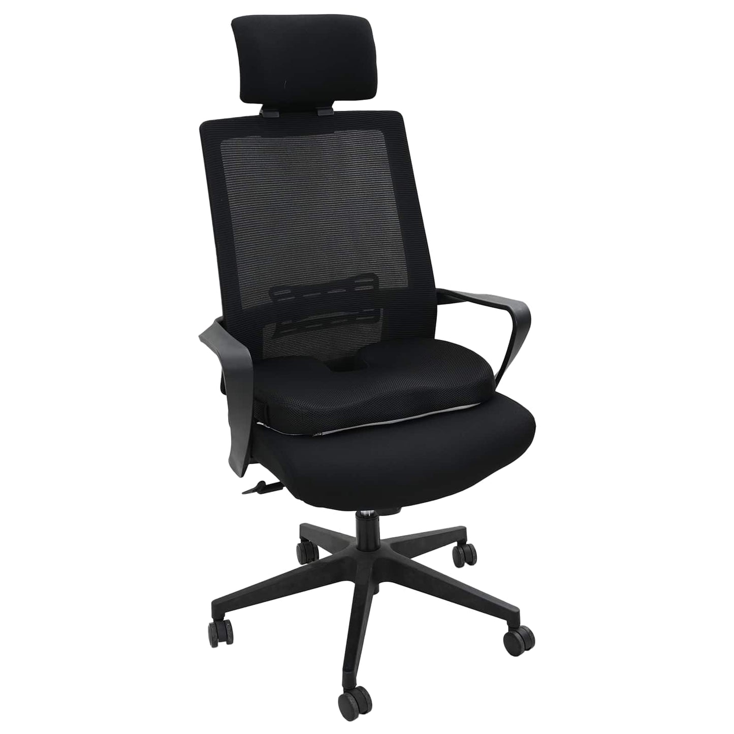 vidaXL Sitzkissen mit Kissen Schwarz 47 x 36,5 x 8 cm Mit Netz