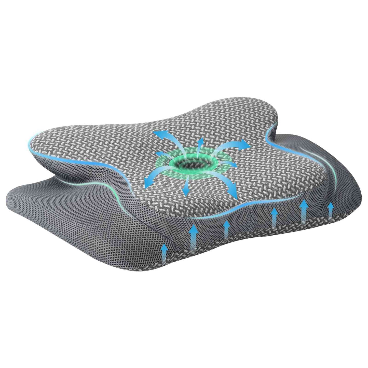 Nackenstützkissen Einfarbig Grau 58 x 38 x 12 cm Viscoschaum