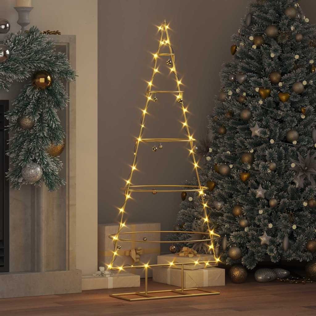vidaXL Metall Weihnachtsbaum Gold 124,5 cm Pulverbeschichteter Stahl