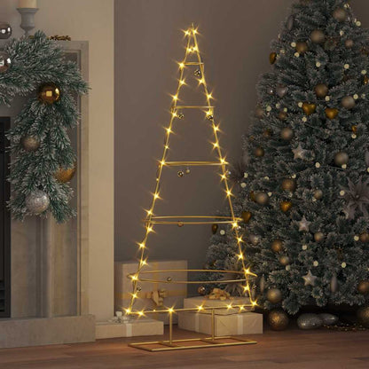 vidaXL Metall Weihnachtsbaum Gold 124,5 cm Pulverbeschichteter Stahl