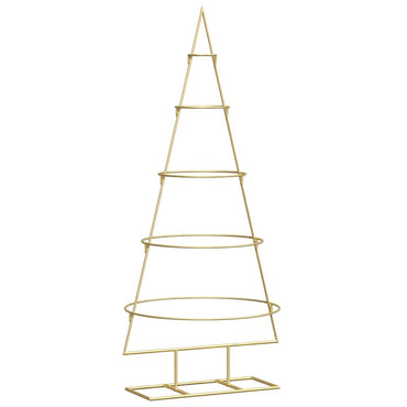 vidaXL Metall Weihnachtsbaum Gold 124,5 cm Pulverbeschichteter Stahl