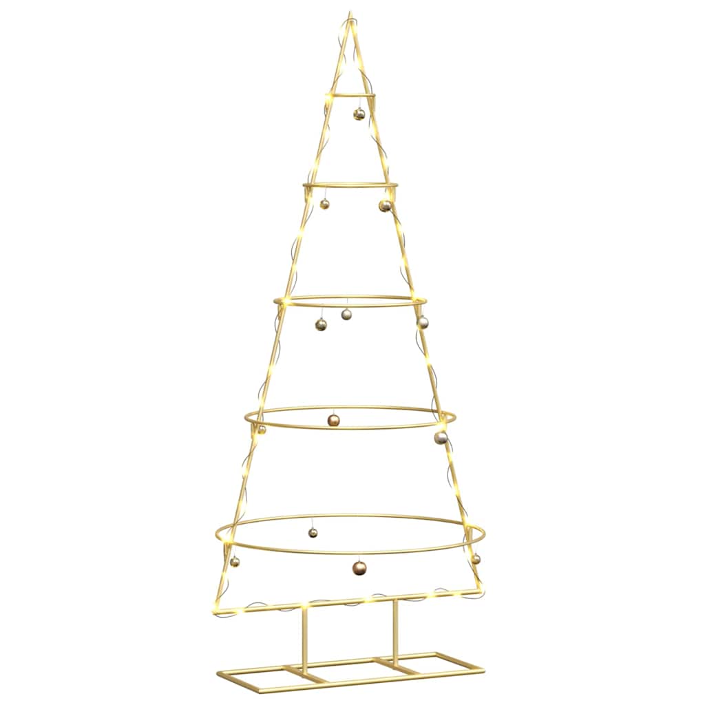 vidaXL Metall Weihnachtsbaum Gold 124,5 cm Pulverbeschichteter Stahl